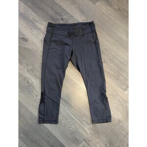 Lululemon 21" Leggings w/ Ventilation, Drawstring, 4 Pockets Sz 10 Black